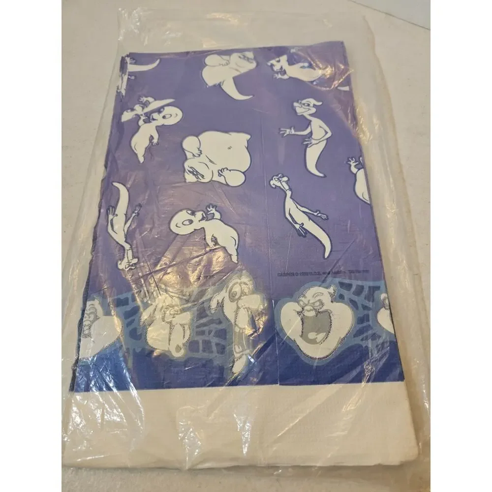 Vintage Casper the Ghost Paper Tablecloth Table Cover New Old Stock Sealed Retro